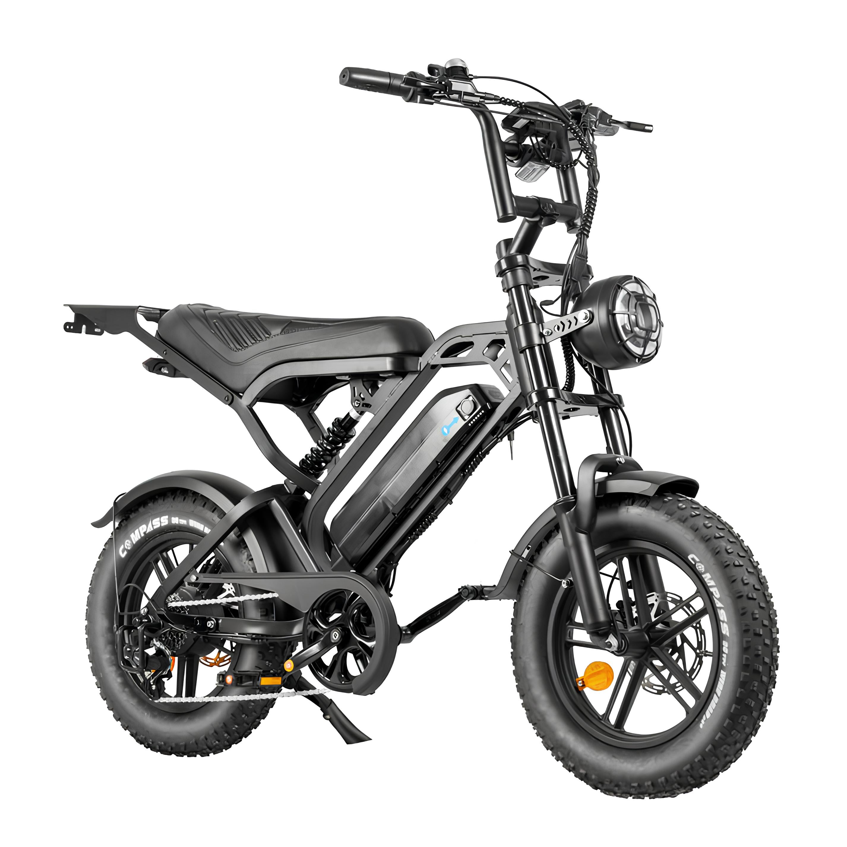 v20 pro mini combi deal fatbike zwart hydraulische remmen zijkant