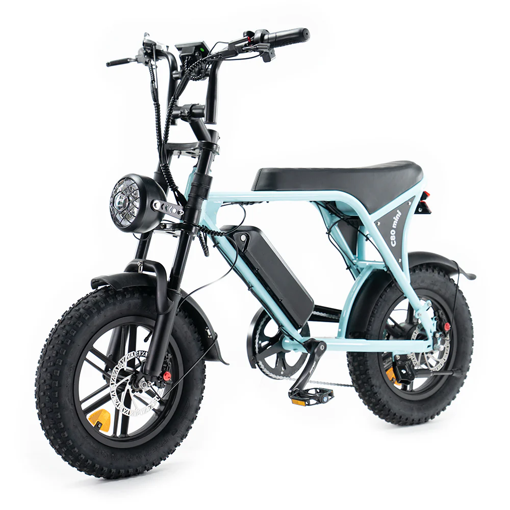 OUXI C80 Mini Fatbike - Licht Blauw - Hydraulische Remmen rechterkant