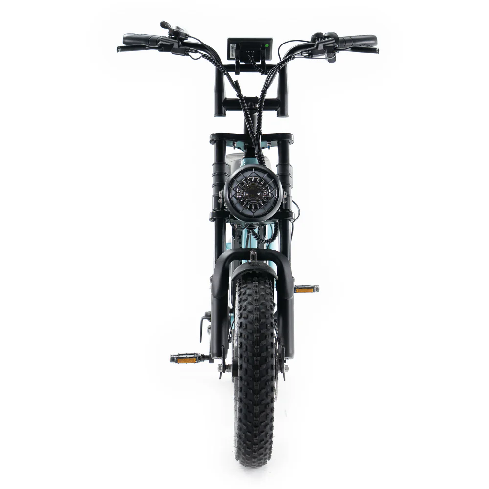 OUXI C80 Mini Fatbike - Licht Blauw - Hydraulische Remmen voorkant