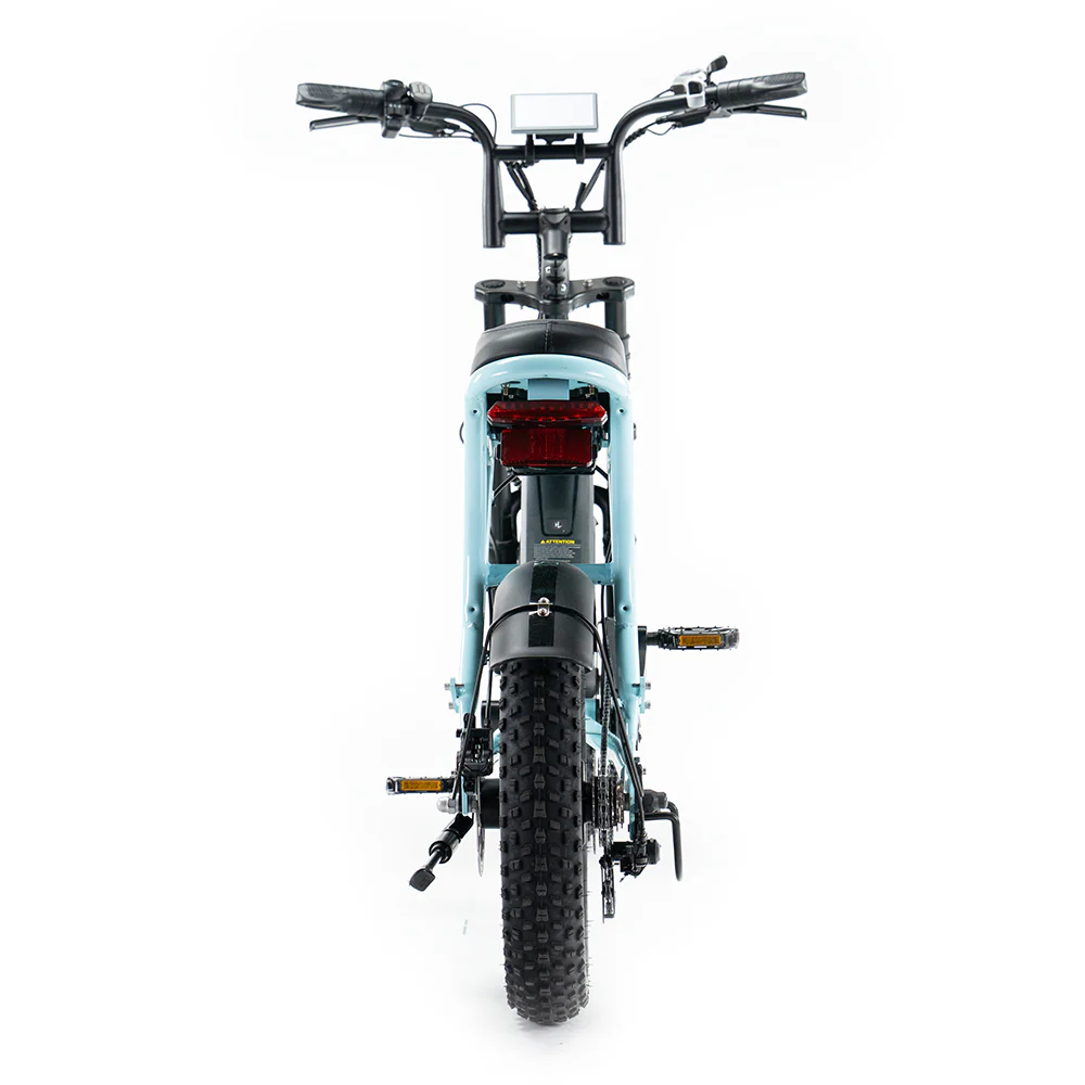OUXI C80 Mini Fatbike - Licht Blauw - Hydraulische Remmen achterkant 