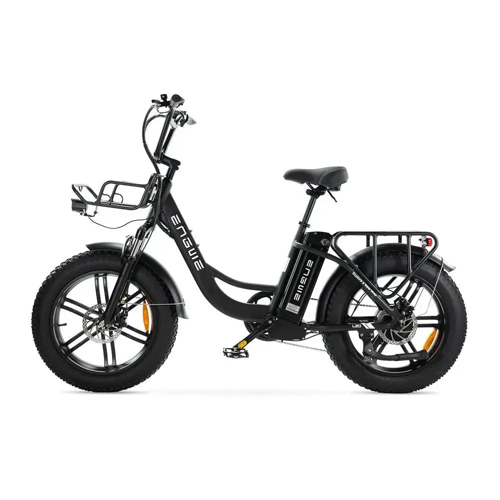 ENGWE L20 - Zwart elektrische fatbike  zijkant 